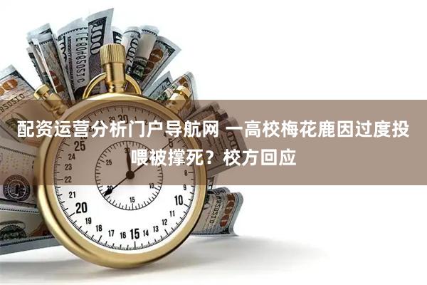 配资运营分析门户导航网 一高校梅花鹿因过度投喂被撑死？校方回应